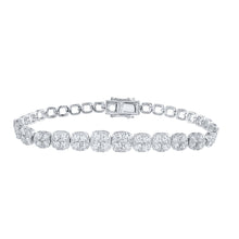 Load image into Gallery viewer, 14kt White Gold Sparkling Diamond Tennis Bracelet - 7 Cttw - Top View