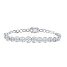 14kt White Gold Sparkling Diamond Tennis Bracelet - 7 Cttw - Top View