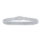 14kt White Gold Triple Row Diamond Fashion Bracelet - 1-3/4 Cttw - Top View