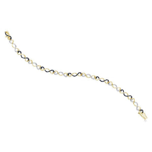 Bracelets | Sterling Silver Womens Round Black Color Enhanced Diamond Infinity Bracelet 1/4 Cttw | Splendid Jewellery GND