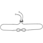 Eternal Love Sterling Silver Diamond Infinity Bolo Bracelet - 1/4 Cttw  Top View from Splendid Jewellery