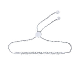 Eternal Love Sterling Silver Diamond Infinity Bolo Bracelet  Top View from Splendid Jewellery