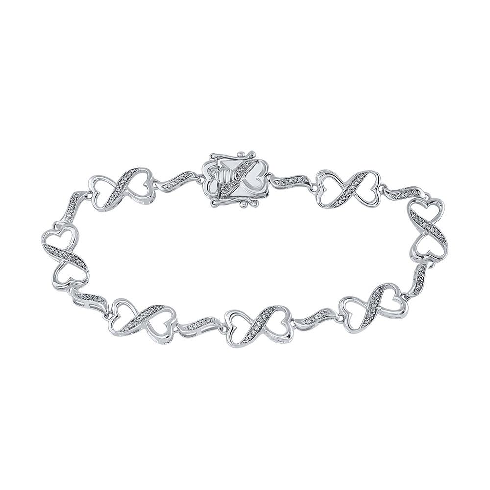 Bracelets | Sterling Silver Womens Round Diamond Infinity Bracelet 1/4 Cttw | Splendid Jewellery GND