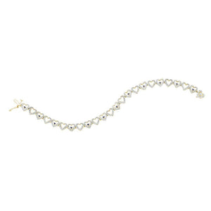 Bracelets | Yellow-tone Sterling Silver Black Color Enhanced Diamond Heart Link Bracelet 1/5 Cttw | Splendid Jewellery GND