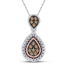 Brown Diamond Teardrop Cluster Pendant - A Captivating Elegance - Splendid Jewellery