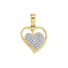 Captivating Affection: 10kt Yellow Gold Diamond Heart & Love Symbol Pendant - Splendid Jewellery