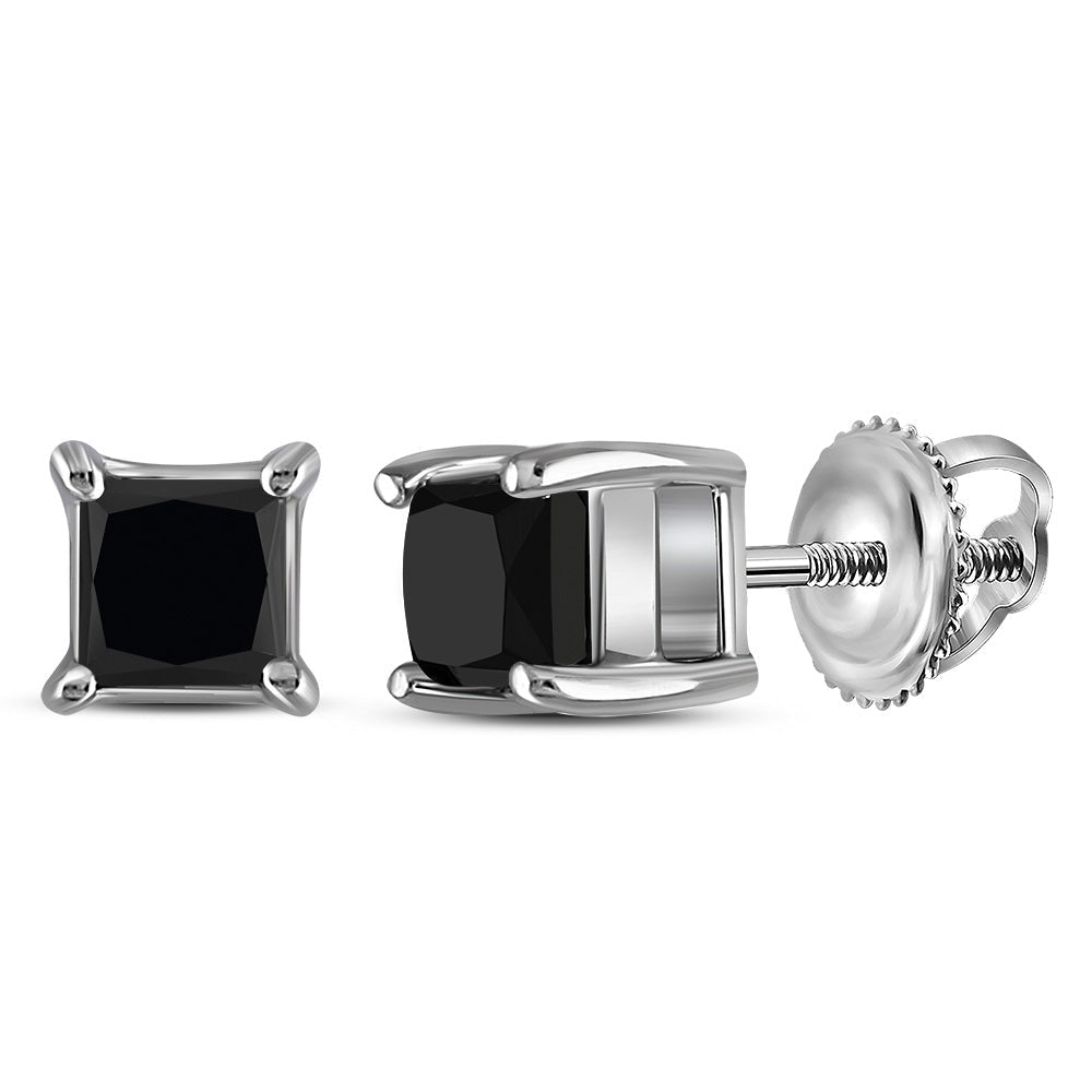 Captivating Black Diamond Princess Cut Earrings - Splendid Jewellery