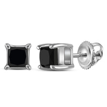 Load image into Gallery viewer, Captivating Black Diamond Princess Cut Earrings - Splendid Jewellery