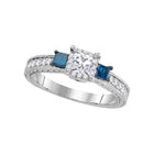 Captivating Blue Brilliance 3 - stone Wedding Ring - Splendid Jewellery