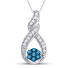 Captivating Blue Diamond Cluster Pendant - Splendid Jewellery
