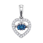 Captivating Blue Diamond Heart Pendant in 10kt White Gold - Splendid Jewellery