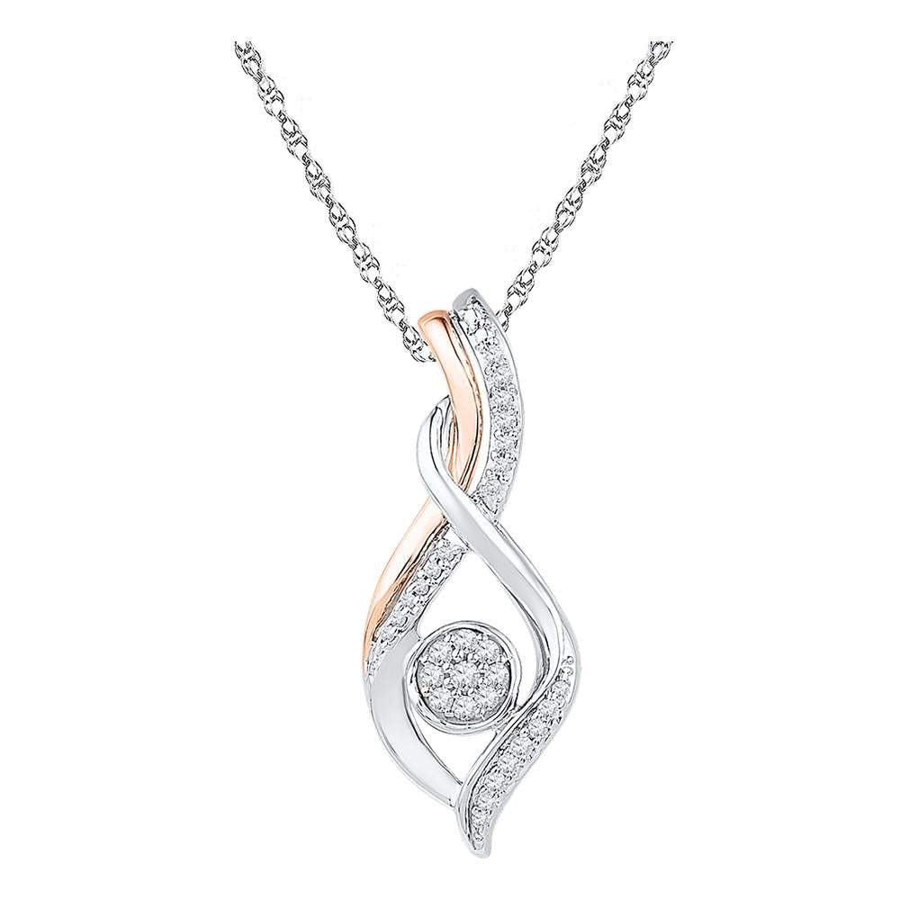 Captivating Brilliance: 10kt Two - tone Gold Diamond Cluster Pendant - Splendid Jewellery