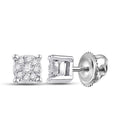Captivating Brilliance: 10kt White Gold Diamond Cluster Earrings - Splendid Jewellery