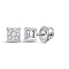 Captivating Brilliance: 10kt White Gold Diamond Cluster Earrings - Splendid Jewellery