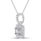 Captivating Brilliance: 10kt White Gold Womens Round Diamond Square Pendant - Splendid Jewellery
