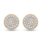 Captivating Brilliance: 10kt Yellow Gold Womens Round Diamond Cluster Earrings 1/2 Cttw - Splendid Jewellery