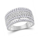 Captivating Brilliance | 14kt White Gold Baguette and Round Diamond Anniversary Ring 1 Cttw - Splendid Jewellery