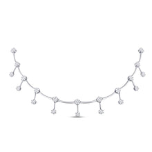 Load image into Gallery viewer, Captivating Brilliance: 14kt White Gold Diamond Flower Cluster Pendant Necklace - Splendid Jewellery