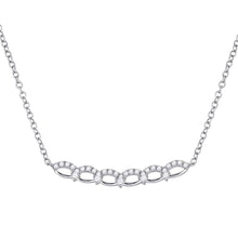 Load image into Gallery viewer, Captivating Brilliance: 14kt White Gold Round Diamond Bar Necklace - Splendid Jewellery