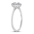 Captivating Brilliance: 14kt White Gold Women's Diamond Cluster Ring - Splendid Jewellery