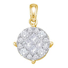 Captivating Brilliance: 14kt Yellow Gold Diamond Cluster Pendant - Splendid Jewellery