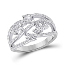 Load image into Gallery viewer, Captivating Brilliance Diamond Ring | 14kt White Gold Womens Marquise Round Diamond Band Ring 1 Cttw - Splendid Jewellery