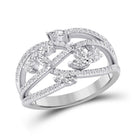 Captivating Brilliance Diamond Ring | 14kt White Gold Womens Marquise Round Diamond Band Ring 1 Cttw - Splendid Jewellery