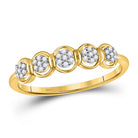 Captivating Cluster Brilliance Ring | 10kt Yellow Gold Womens Round Diamond Cluster Ring 1/10 Cttw - Splendid Jewellery