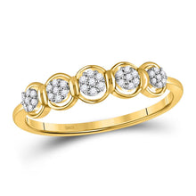 Load image into Gallery viewer, Captivating Cluster Brilliance Ring | 10kt Yellow Gold Womens Round Diamond Cluster Ring 1/10 Cttw - Splendid Jewellery