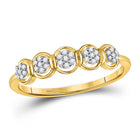 Captivating Cluster Brilliance Ring | 10kt Yellow Gold Womens Round Diamond Cluster Ring 1/10 Cttw - Splendid Jewellery