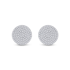 Captivating Cluster of Brilliance: 10kt Yellow Gold Womens Round Diamond Circle Cluster Earrings 1/3 Cttw - Splendid Jewellery