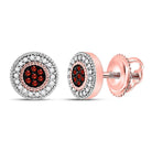 Captivating Cluster of Red Diamond Earrings in 10kt Rose Gold - Splendid Jewellery