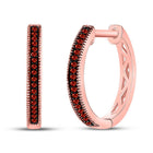 Captivating Crimson Sparkle Rose Gold Hoop Earrings - Splendid Jewellery