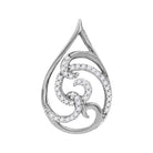 Captivating Curl Teardrop Diamond Pendant in Two - Tone Gold - Splendid Jewellery
