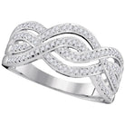 Captivating Diamond Elegance White Gold Wave Crossover Band Ring - Splendid Jewellery