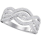 Captivating Diamond Elegance White Gold Wave Crossover Band Ring - Splendid Jewellery