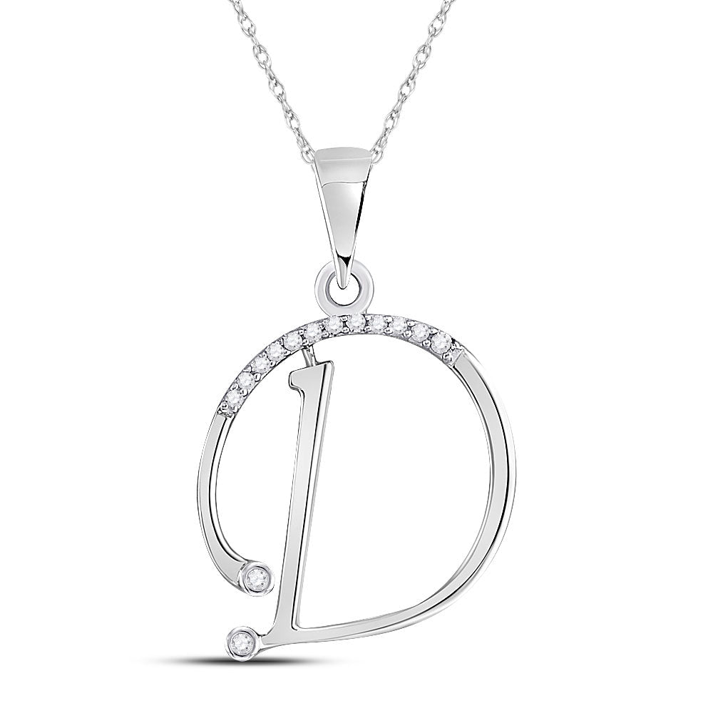 Captivating Diamond Initial Pendant in 10kt White Gold - Splendid Jewellery