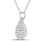 Captivating Elegance: 10kt White Gold Diamond Teardrop Pendant - Splendid Jewellery