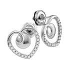 Captivating Love and Sparkle 10kt White Gold Diamond Heart Earrings - Splendid Jewellery