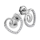 Captivating Love and Sparkle 10kt White Gold Diamond Heart Earrings - Splendid Jewellery