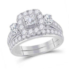 Captivating Love Story | 14kt Two - tone Gold Princess Diamond Bridal Wedding Ring Band Set 2 Cttw - Splendid Jewellery