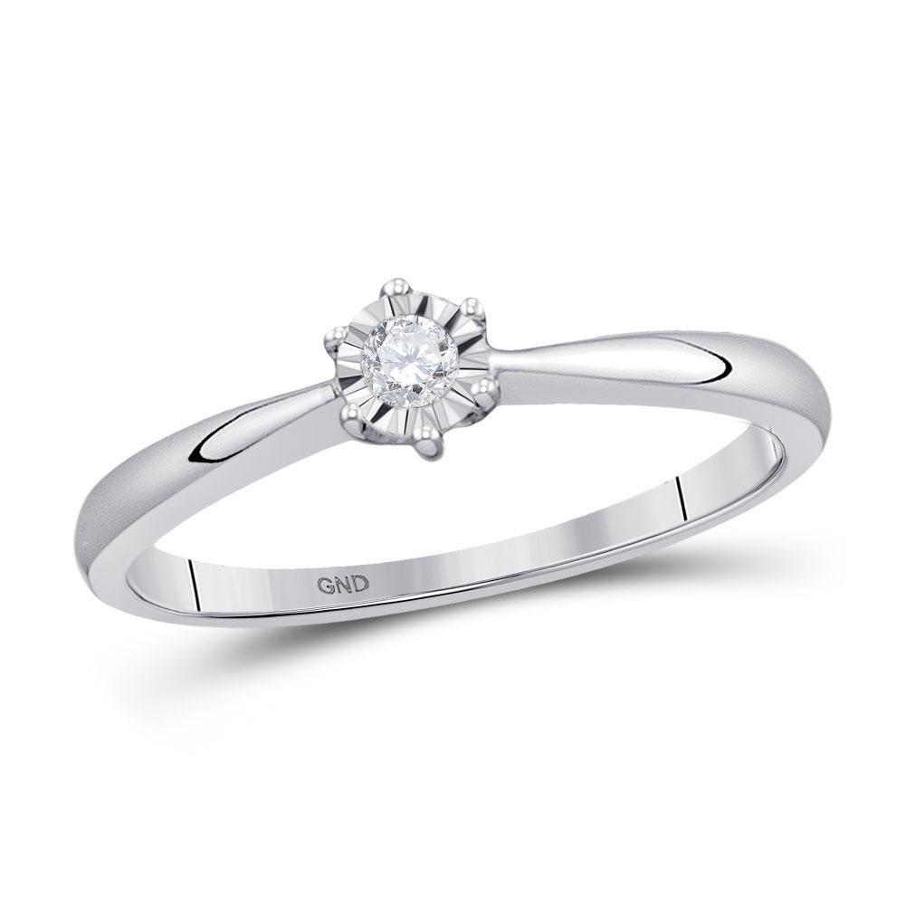 Captivating Love's Embrace 10kt White Gold Diamond Solitaire Ring - Splendid Jewellery