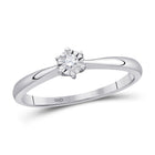 Captivating Love's Embrace 10kt White Gold Diamond Solitaire Ring - Splendid Jewellery