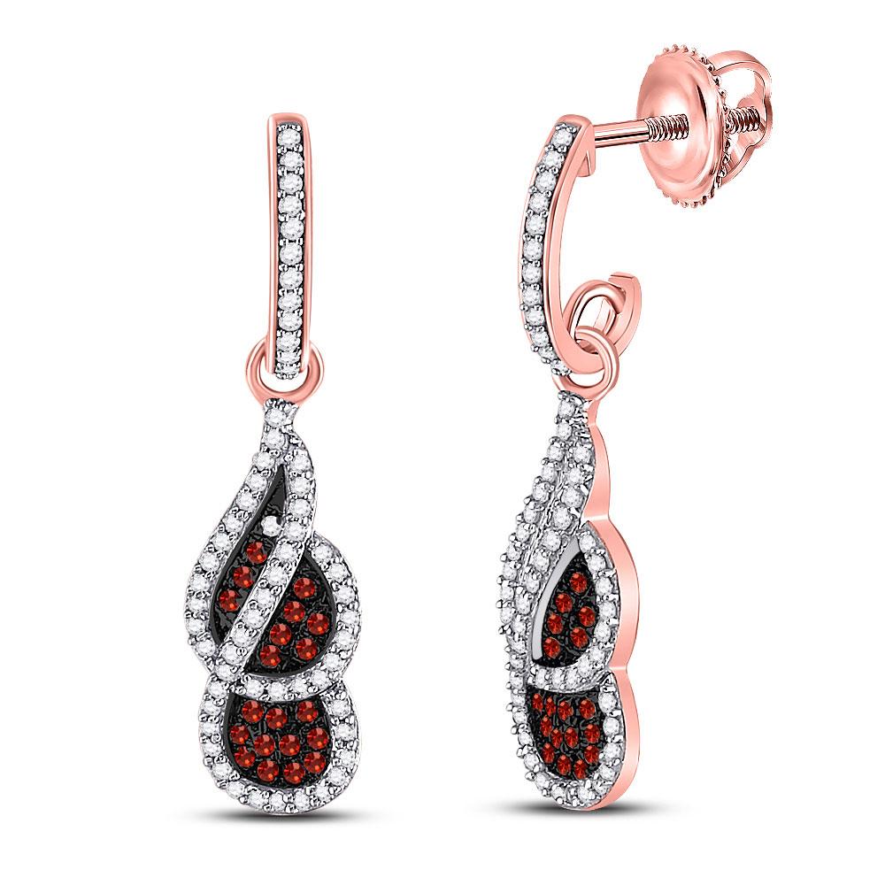 Captivating Rose Gold Cluster Diamond Dangle Earrings - Splendid Jewellery