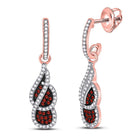 Captivating Rose Gold Cluster Diamond Dangle Earrings - Splendid Jewellery