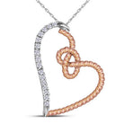 Captivating Two - Tone Gold Diamond Heart Pendant - Symbol of Eternal Love - Splendid Jewellery