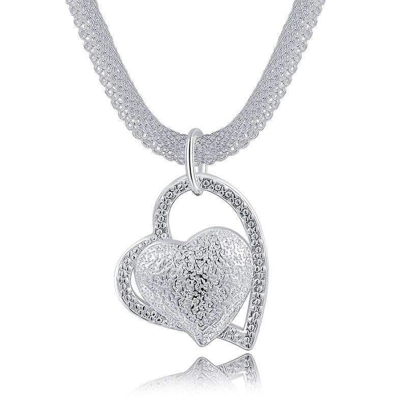 Charming Heart Pendant Necklace - Silver Jewellery for Women - Gift for Her Splendid Jewellery