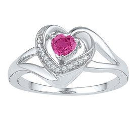 Classic Sapphire on Abstract Sterling Silver Diamond Ring Splendid Jewellery