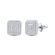 Load image into Gallery viewer, Dazzling 10kt White Gold Diamond Square Earrings - Splendid Jewellery