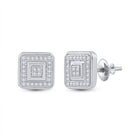 Dazzling 10kt White Gold Diamond Square Earrings - Splendid Jewellery